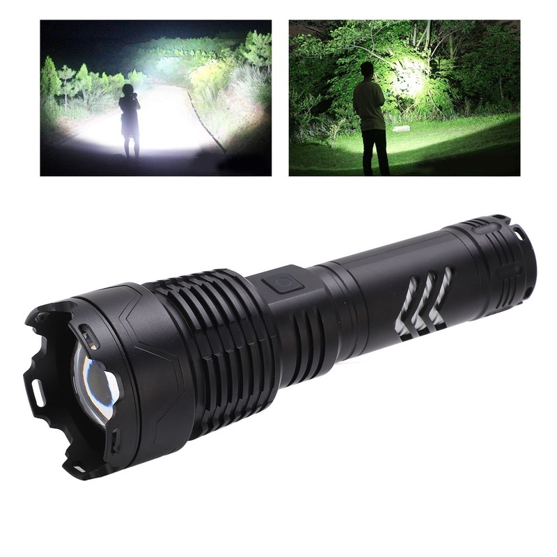 Telescopic LED Flashlight High Bright USB Rechargeable Zoomable Flashlights IPX4