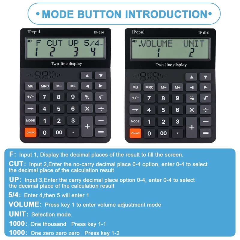Desk Calculator, IPepul Basic Desktop Calculators Big Buttons and 2