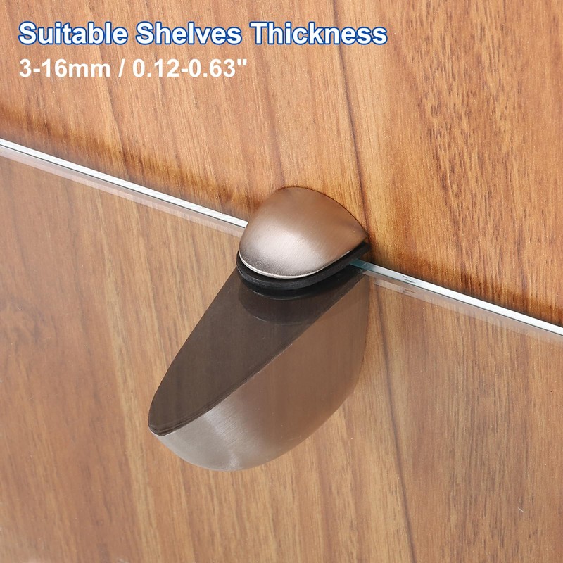 uxcell 2Pcs Glass Shelf Bracket, Glass Shelf Holder Support Wall