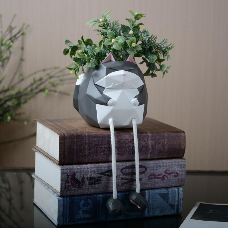 HAUCOZE Animal Planter Succulent Pots Flower Gifts Cat Sculpture Decor