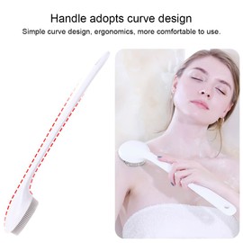 Silicone Back Scrubber for Shower, Exfoliating Body Scrubber with Handle, Soft Shower Scrub Exfoliator Brush for Men and Women, BPA Free, Non-Slip (Grey)