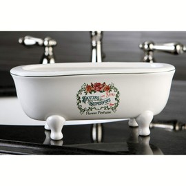 Kingston Brass BATUBDEW Aqua Eden Mini Ceramic Double Ended Bathtub, 7-3/4-Inch x 3-11/16-Inch x 3-1/16-Inch, White