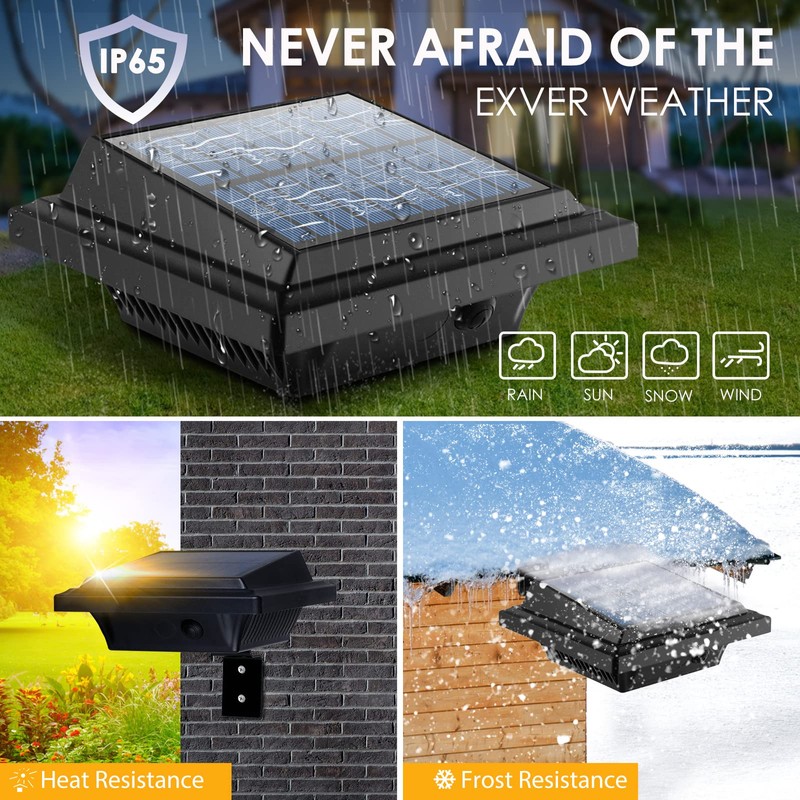 UniqueFire Solar Gutter Lights Outdoor, 40 LEDs Bright Solar Powered