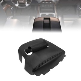 FZJDSD Center Console Leather Lid Armrest Cover Compatible with Chevy Silverado GMC Sierra 2014 2015 2016 2017 2018