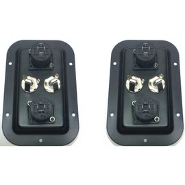 (2) Two Jack Plates with Dual SpeakON NL4 & 1/4" Female Jacks PA Speakers Box