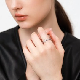 Sterling Silber Sideways Cross Ringe für Frauen 925 Ewigkeit Versprechen Infinity Hochzeitsband für sie, Größe 5-10 (8)