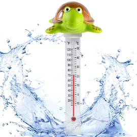Unipool Floating Pool Thermometer, Large Display with String Easy to Read, Shatter Resistant, for Outdoor & Indoor Swimming Pools, Spas, Hot Tubs & Aquariums (Turtle)