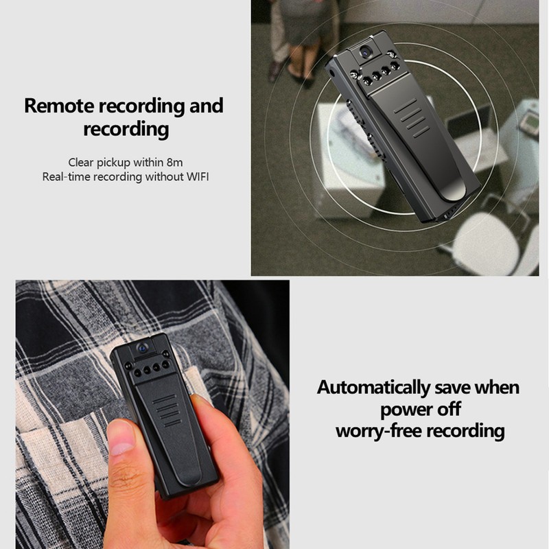 1080P HD Back Clip Camera 500mAh 1920x1080 FHD 40MP Photo