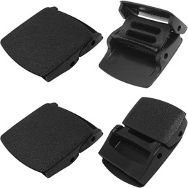 LUORNG 38cm Plastic Buckle 4PCS Black Nylon Canvas Web Belt Plastic Buckle for 1.4 inches to 1.5 inches (36mm to 38mm) Wide Belt