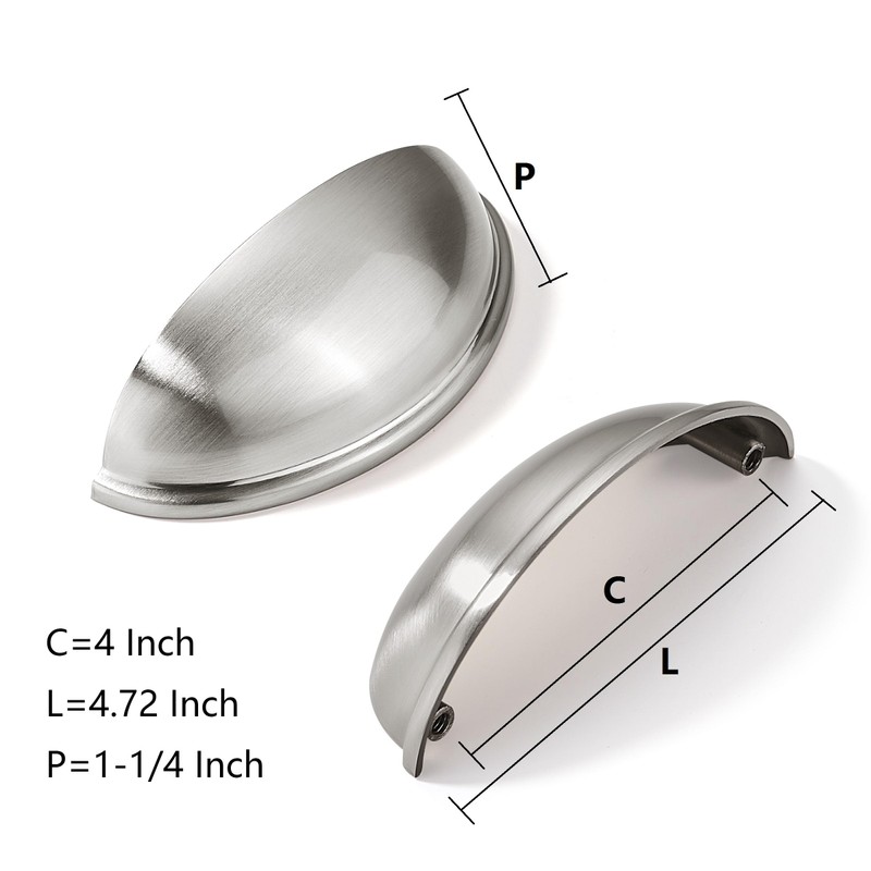 khtumeware 2 Pack 4" Drawer Pulls Brushed Satin Nickel Cabinet