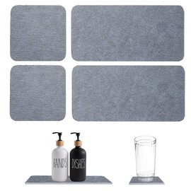 4pcs Quick Drying Soap Tray, Diatomite Soap Dish Anti Slip Water Absorbent Diatomite Coasters, Water Absorbent Soap Tray With Footrest Diatomaceous Earth Soap Dish For Bathroom And Kitchen (dark grey)