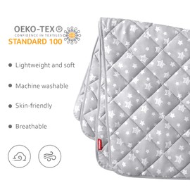 Baby Blanket for Boys, Pet Blanket Kids Toddler Comforter Quilted with Grey Star Print, Ultra Soft and Comfortable Baby Comforter Down Alternative Crib Comforter, 39x47 Inches
