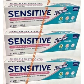 Natural White ( LOT 3 ) Natural White Sensitive Extreme Whitening Toothpaste 3.4 oz Ea SEALED