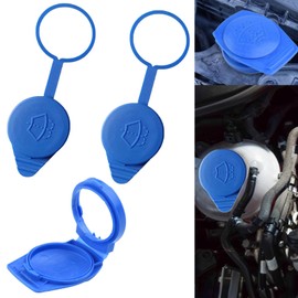 Pack of 3 lids for windscreen washer container, washer fluid container cover, windscreen wiper reservoir tank bottle cap, car windscreen wiper accessories (blue)
