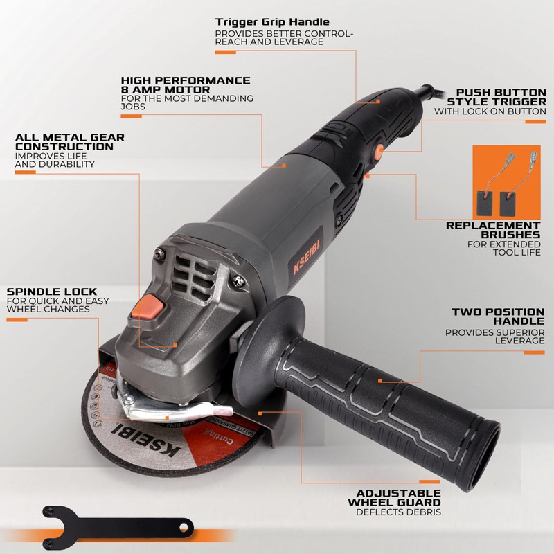 KSEIBI 711943K Angle Grinder Tool - 4 1/2 inch, 950W,
