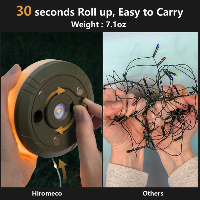 Camping Lights String,4 in 1 Upgraded Outdoor String Lights with