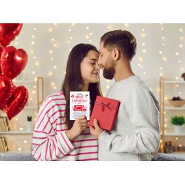 D24TIME Funny First Valentines Day Cards Gifts for Him Her Boyfriend Girlfriend 1st Valentines Day Greeting Cards with Envelope Vday Gifts It's Our First Valentines Day Card for Couple Husband Wife