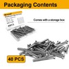 40PCS 8-32 Machine Screws, 2 inch Stainless Steel Extra Long