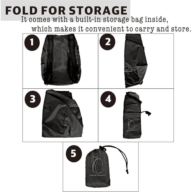 WADY Ultra Lightweight Foldable Hiking Backpack - Water Resistant Light