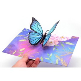 Butterfly Pop Up Card Butterfly 3D Card Blue Morpho Butterfly Greeting Cards Card for Mum Card for Wife Anniversary Pop Up Cards