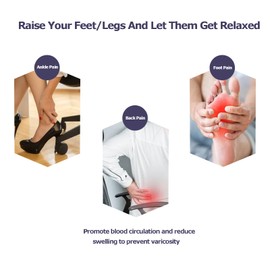 SOONHUA Inflatable Footrest Leg Cushion Airplane Travel Cushion, Reduces Swelling, Improves Blood Circulation, Footrest Cushion for Aeroplane and Car Trips & Home & Office, Children/Adults