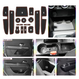 SKTU Non-Slip Mats Compatible with Dacia Jogger 2021-2024 Rubber Mats Door Slot Mat (Orange)