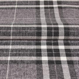 Kalis Checked Fabric Sold by the Metre, 1 Metre, Upholstery Fabric, Furniture Cover Fabric, Furniture Fabric, Chair, Sofa, Couch, 100,000 Abrasion Cycles (Grey)