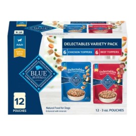 Blue Buffalo Wet Dog Food Variety Pack Chicken Dinner Beef Dinner - 3oz/12ct - Default