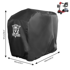 XYZCTEM 600D Waterproof Scooter Cover Black Power Assisted Mobility Scooter Cover (48 inch Length)