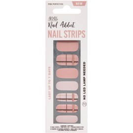 Ardell Nail Strips - Pink Perfection, Easy to Apply Wraps, Stickers, No LED Lamp Needed with File and Wood Stick, Nail Kit, 1-Pack