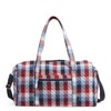 Vera Bradley Women's Cotton Large Travel Duffel Bag, Patriotic Plaid