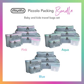 MUMI Piccolo Packing Bundle - Set of 6 Luggage Organizer Bags, Baby Travel Essential (Pink)