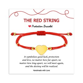 MANVEN Lucky Bracelet Women's Protective Bracelet Lucky Tibetan Bracelet Red Kabbalah Hand Knitted Amulet Gifts for Children Mum Daughter Sonh Friendship Friends Couple, rope, No gemstone