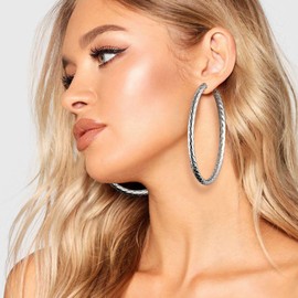 Bestyle Women's Stainless Steel Hoop Earrings, Large & Small Hoop Earrings, Hoop Circle, 30/40/60/80 mm, Gift for Women, Girlfriend, Mum, Girls, Stainless Steel, No Gemstone