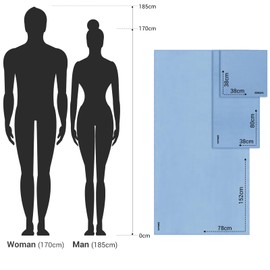 COKWEL Travel Towel Microfibre Towel Pack of 3 - 152 x 80 cm / 80 x 38 cm / 38 x 38 cm - Quick-Drying Sports Towel, Absorbent Microfibre Towels for Gym, Travel, Beach (Sky Blue)