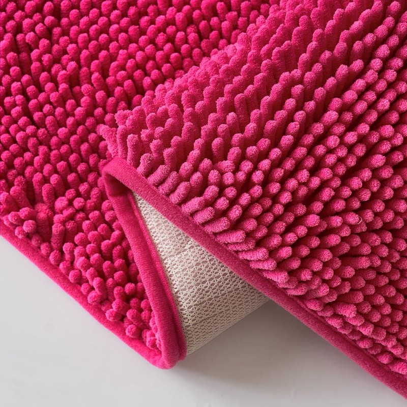 MIULEE Bathroom Mat Bath Mat Non Slip Anti Mould Chenille
