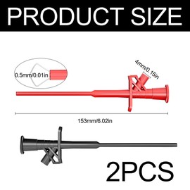 Pack of 2 Multimeter Cable Test Probe, Insulated 10 A Crocodile Clip Test Probe, Professional Insulated Quick Test Hook Clip Test Probe with 4 mm Banana Socket for Electrical Tests, 1000 V/10 A,