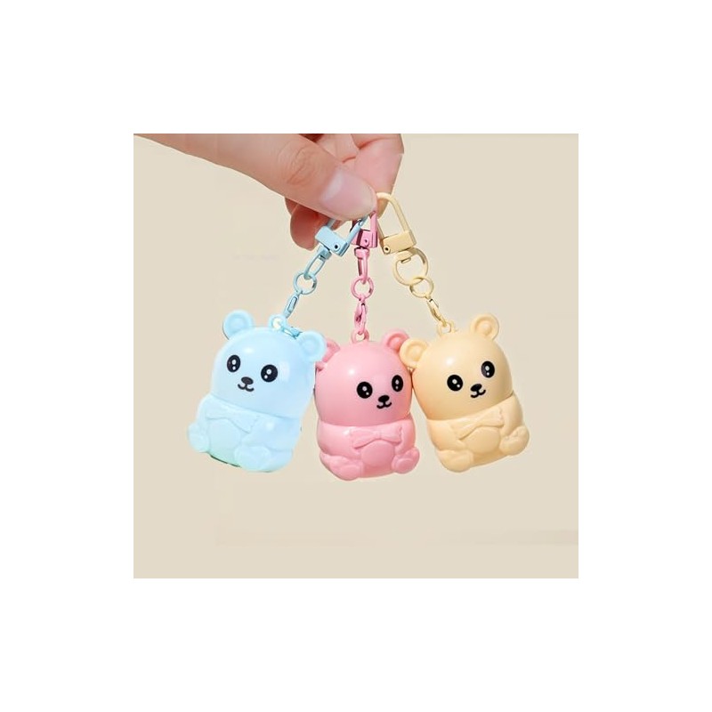 Bear Balm Keychain Trio Strawberry, Blueberry, Honey Flavored Nourish A