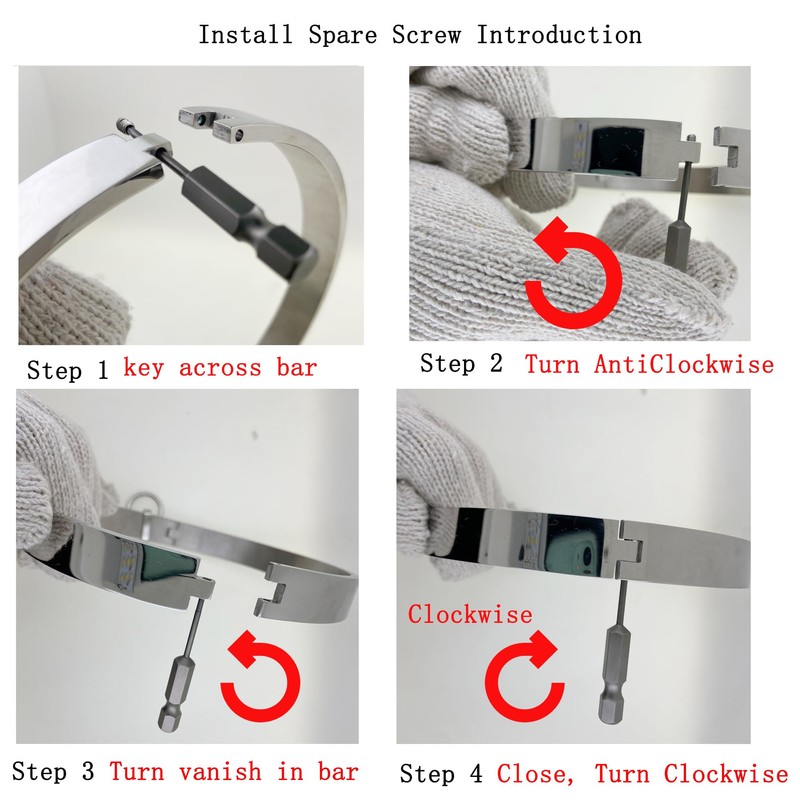 ACECHANNEL Stainless steel lockable collar torque necklace with removable O