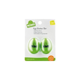 Nino Percussion Egg Shaker Paar – 2 Rasseleier für Kinder ab 3 Jahren – Musikinstrument – Geschenkidee - Kunststoff, Grün (NINO540GG-2)
