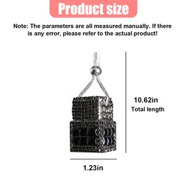 Hanging Car Accessories Charm, Bling Auto Rear View Mirror Pendant, Cars Aromatherapy Fragrance Perfume Pendant Bottle, Car Decorations for Women Men Presents (Black)