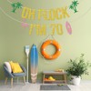 Gold Glitter Oh Flock I'm 70 Banner, Aloha 70/Flamingo Happy