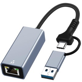 USB 3.0 / USB-C Dual Interface Wired LAN Adapter Confirmed Switch Operation Gigabit 1000Mbps Plug and Play Compatible with MacBook/Windows Compact