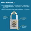Zarker XB35 8-Digit Push Button Combination Padlock, 4 Digit Locking