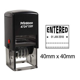 Printtoo Office Stationery Self Inking Dater Stamp with Entered Text Date Rubber Stamp-Black