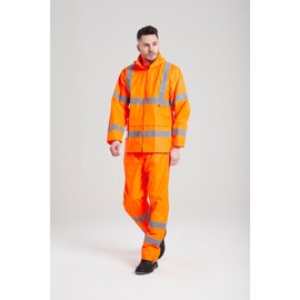 Portwest Hi-Vis Rain Jacket - UH440, Orange, 5XL