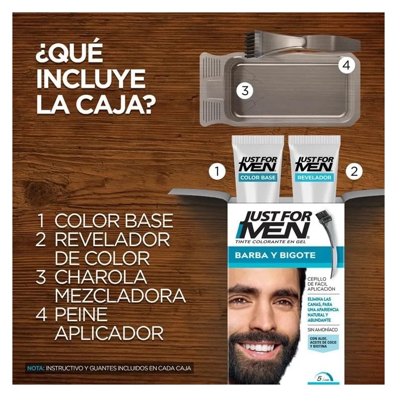 Just For Men Gel Para Barba/bigote, Color Negro (b-55)