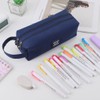 iSuperb 2 Compartments Pencil Case Zippered Pencil Pouch With Handle