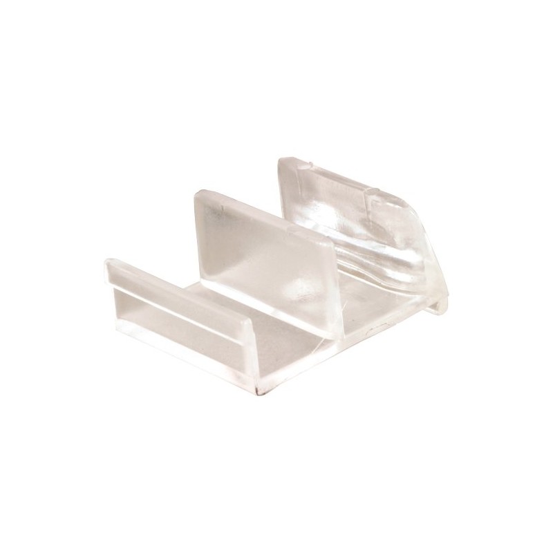 Prime-Line M 6111 Clear Acrylic Shower Door Bottom Guide, Sterling