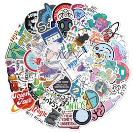 Funny Lab Stickers, 50PCS Science Experiment Stickers for Laptops, Cell Phones, Cups, Skateboards, Vinyl Waterproof Physical Chemistry Decals for Boys and Girls